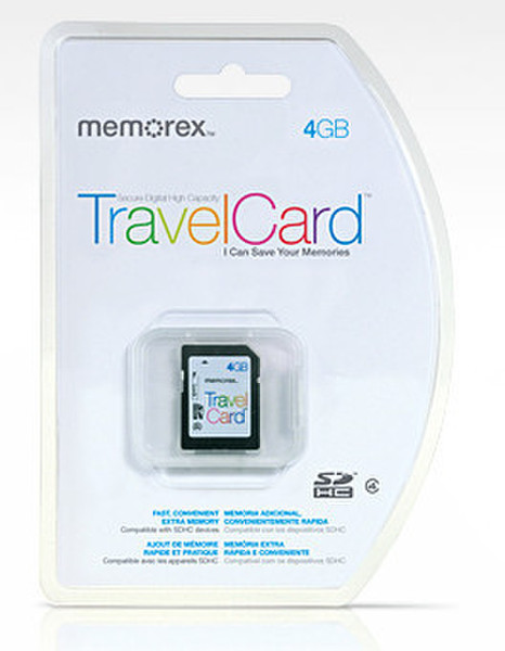 Memorex SDHC TravelCard 4GB 4GB SDHC Class 4 memory card