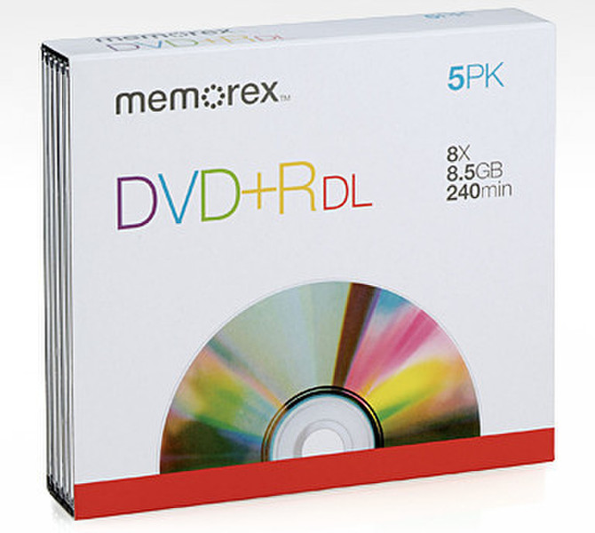 Memorex DVD+R DL 8.5GB, 5pk 8.5ГБ DVD+R DL 5шт