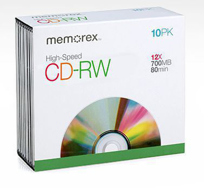 Imation CD-RW High Speed With Slimline Jewel Case 10 Pack CD-RW 700MB 10Stück(e)