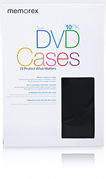 Imation DVD Twin Storage Cases Twin Cases, 10 pack Schwarz