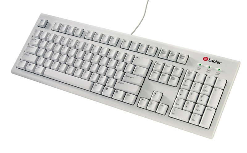 Labtec White keyboard plus (US) PS/2 Белый клавиатура