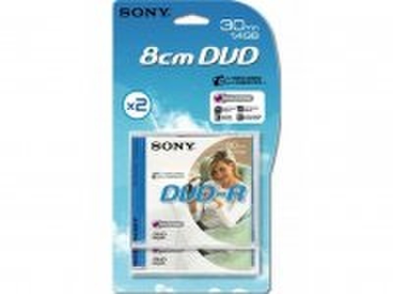 Sony DVD-R 8cm 30min/1.4Gb (2) 1.4GB DVD-R 2pc(s)