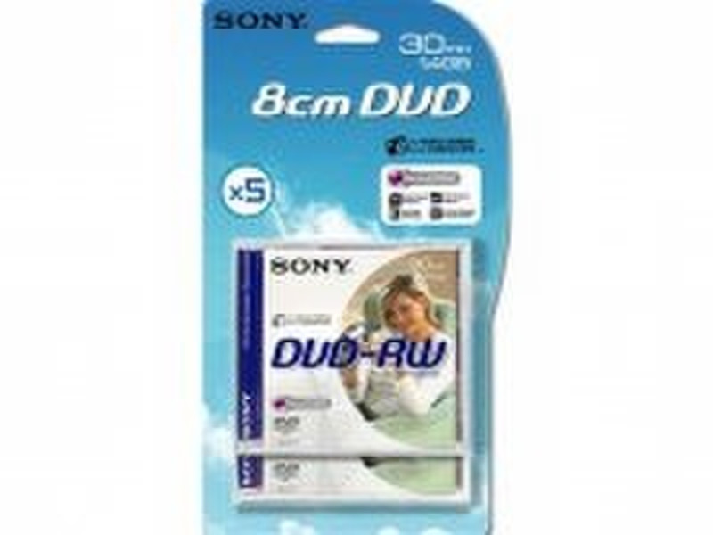 Sony DVD-RW 8cm 30min/1.4Gb (5) 1.4ГБ DVD-RW 5шт