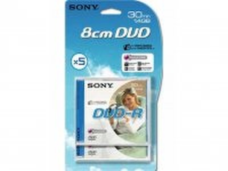 Sony DVD-R 8cm 30min/1.4Gb (5) 1.4ГБ DVD-R 5шт