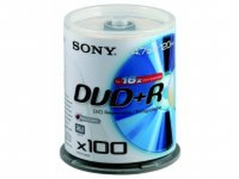 Sony DVD+R 4.7Gb 16x spindel (100) 4.7GB DVD+R 100Stück(e)