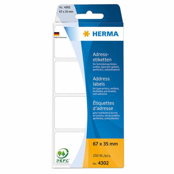 HERMA 4302 Белый адресная / почтовая наклейка