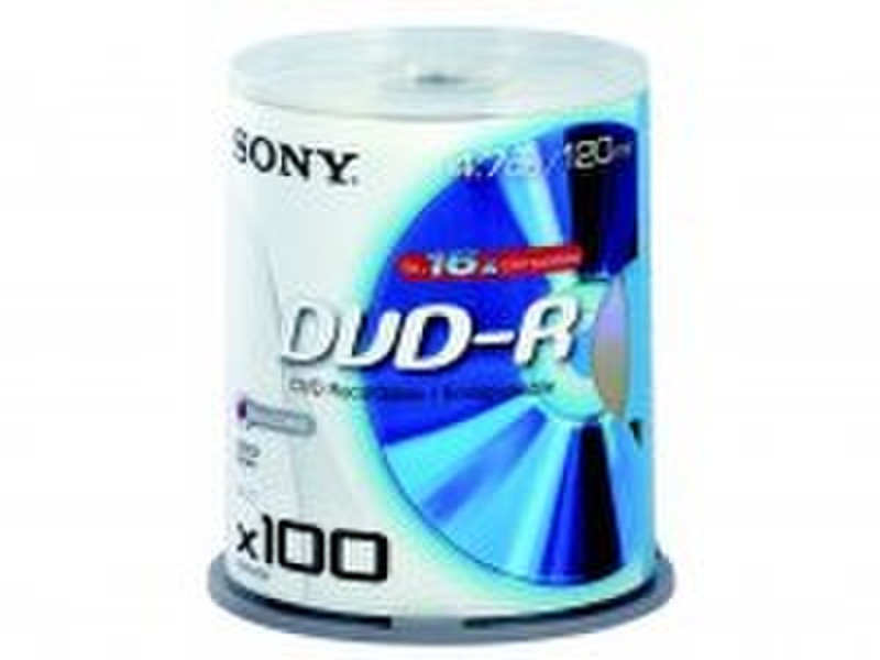 Sony DVD-R 4.7Gb 16x spindel (100) 4.7GB DVD-R 100Stück(e)