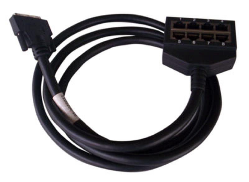 Perle 8 x RJ-45 - 1 x 68-pin 1 x 68 pin HD D-Sub (HD-68) 8 x RJ-45 (10 pin) Черный кабельный разъем/переходник