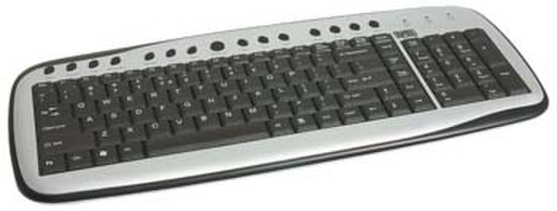 Sweex Multimedia Keyboard Slim Line Silver French USB+PS/2 QWERTY Tastatur