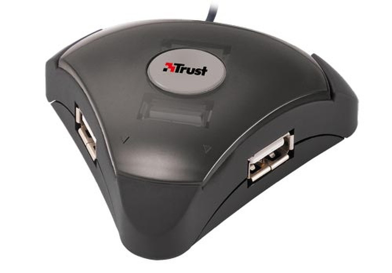 Trust 4 Port USB2 Triangular Hub HU-4840 480Mbit/s Schwarz Schnittstellenhub