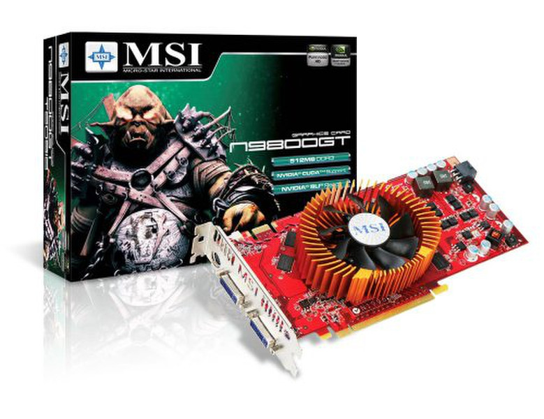 MSI N9800GT-T2D512-OCV2 GeForce 9800 GT GDDR3 видеокарта