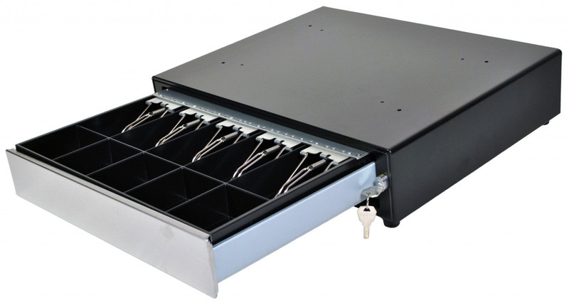 M-S Cash Drawer EP-125NK-B Steel Aluminium,Black cash box tray
