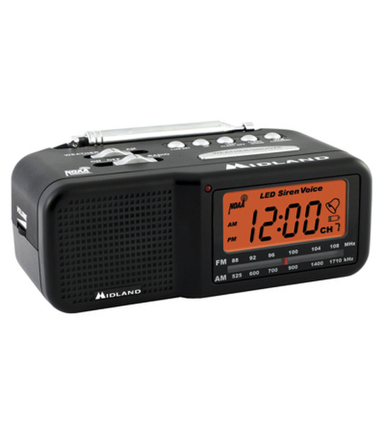 Midland WR-11 Clock Digital Black radio