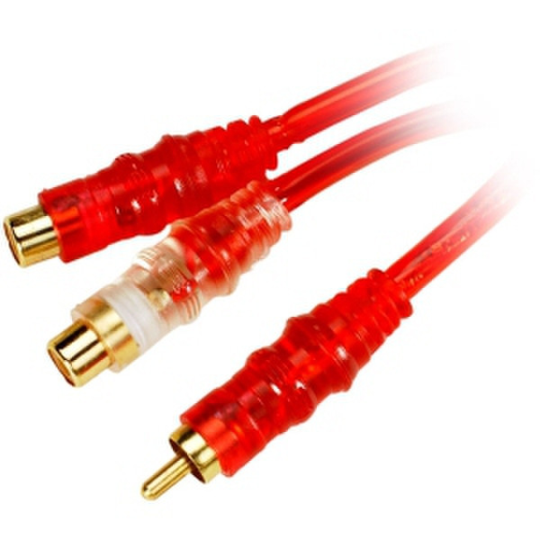 Metra RHRCA-Y2 1x RCA M 2x RCA F Red,Transparent cable interface/gender adapter
