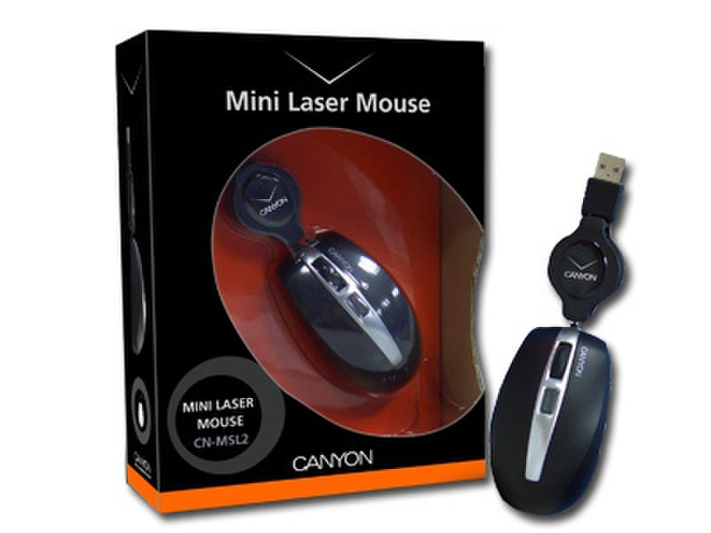 Canyon Mouse (Laser, 3btn, USB, Black) Retail USB Лазерный 1200dpi Черный компьютерная мышь