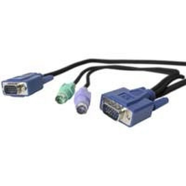 StarTech.com 15 ft Ultra-Thin Ps/2 3-in-1 KVM Cable 4.57m Tastatur/Video/Maus (KVM)-Kabel