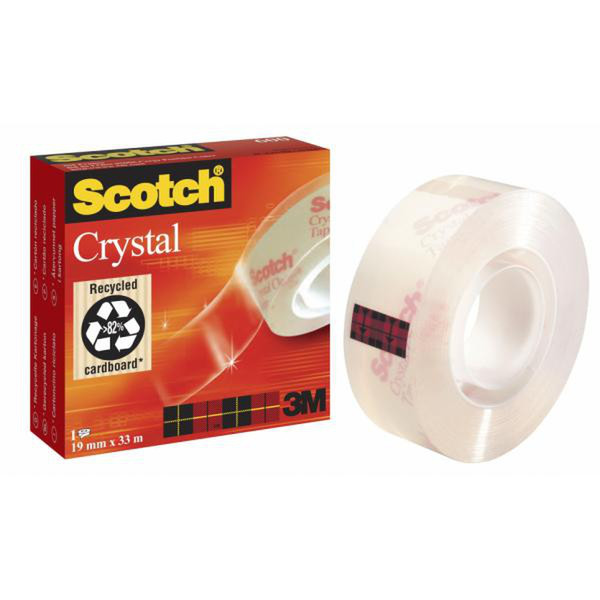 Scotch Crystal Clear 600 19mm x 10m 10m Transparent stationery/office tape