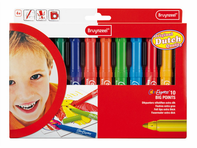 Bruynzeel Sakura 2001K10C Blue,Green,Orange,Red,Yellow felt pen