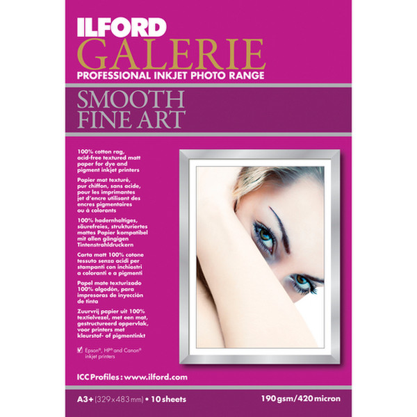 Ilford Galerie Smooth A3+ Matte 190 gsm Matte White photo paper