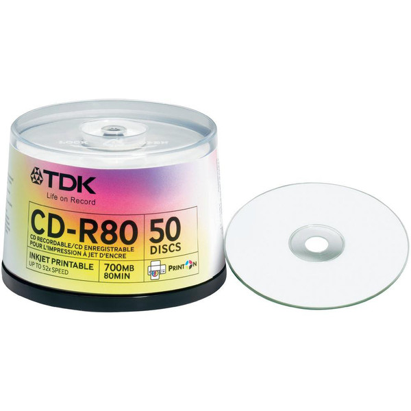 TDK CD-R 80 52x 700MB 50x Cake CD-R 700МБ 50шт