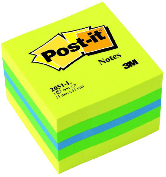 3M Post-it 2051L Green,Turquoise,Yellow self-adhesive label