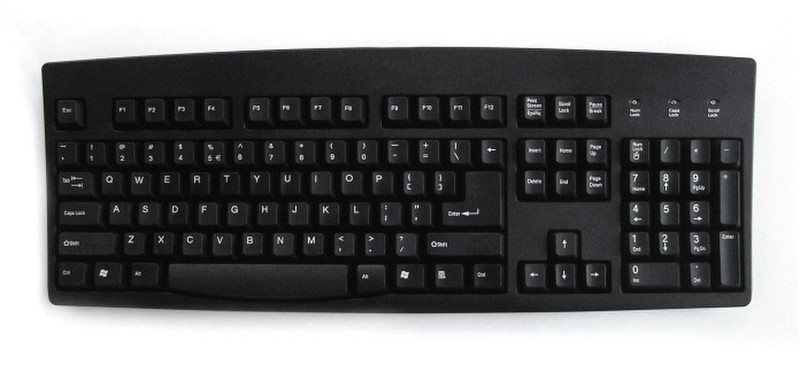 Hypertec KYBAC260-USBBLKUSHY USB+PS/2 QWERTY Englisch Schwarz Tastatur