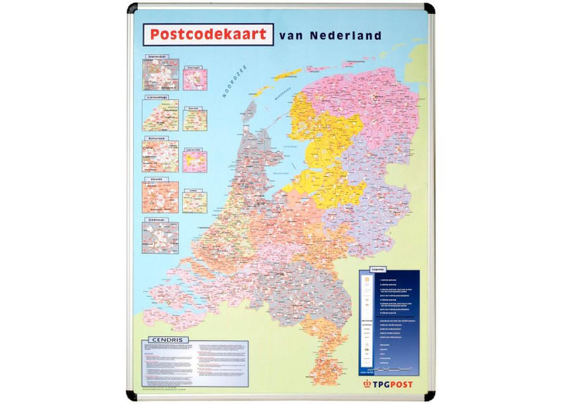 Nobo Landkarte - PLZ Niederlande, gerahmt