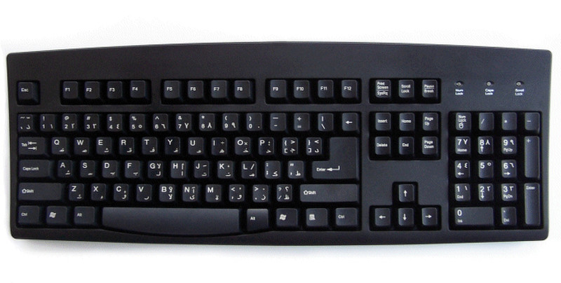 Hypertec KYBAC260-USBBLKARHY USB+PS/2 QWERTY Английский Черный клавиатура