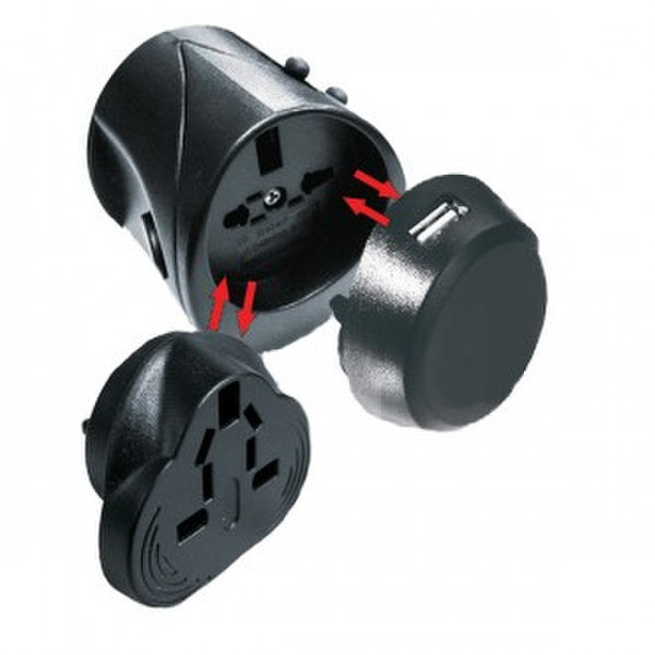 Hypertec SWA1000-USBHY Universal Universal Black power plug adapter