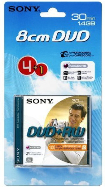 Sony 4X1DPW30A-BT 1.4ГБ DVD+RW 5шт чистый DVD
