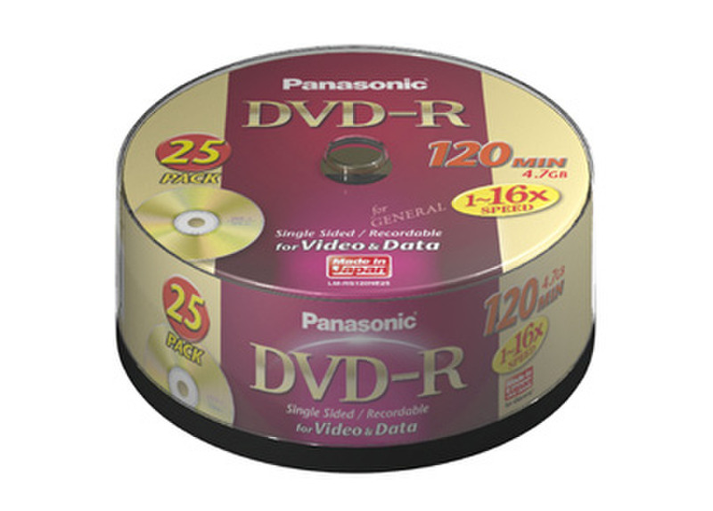Panasonic DVD-R 4.7GB 25er pack 4.7GB DVD-R 25Stück(e)