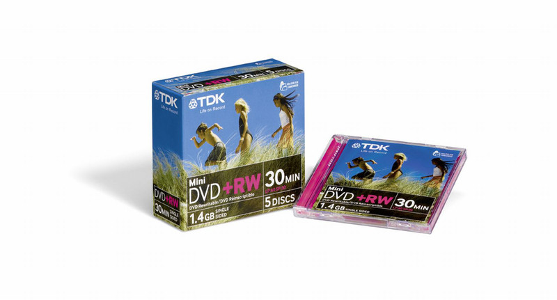 TDK T19829 1.4ГБ DVD+RW 5шт чистый DVD
