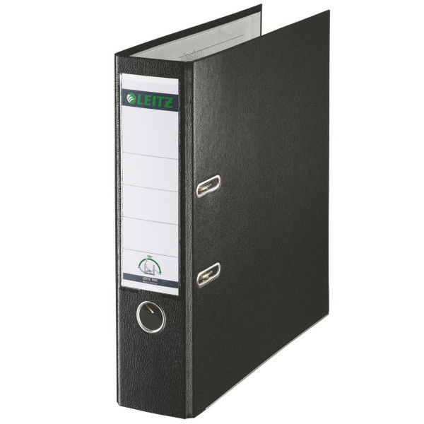 Leitz 180° Plastic Lever Arch File - Black Black ring binder