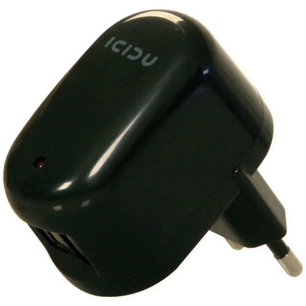 ICIDU USB AC Charger 2 Ports Для помещений Черный зарядное для мобильных устройств