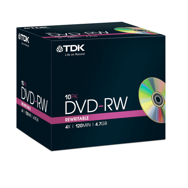 TDK 10 x DVD-RW 4.7GB 4.7GB DVD-RW 10Stück(e)