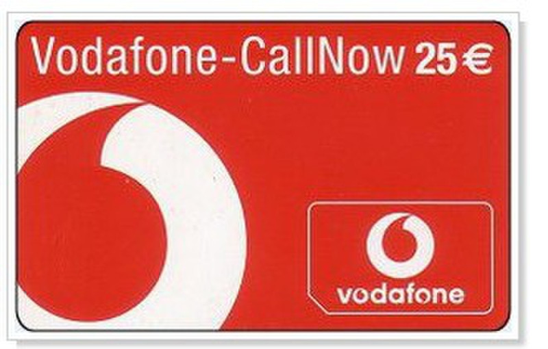 Vodafone CallNow 25 EUR пополнение счета мобильной связи