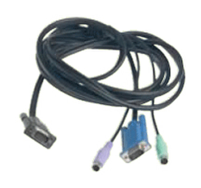 Fujitsu 5.0m VGA - VGA + 2x PS/2 5m Black KVM cable