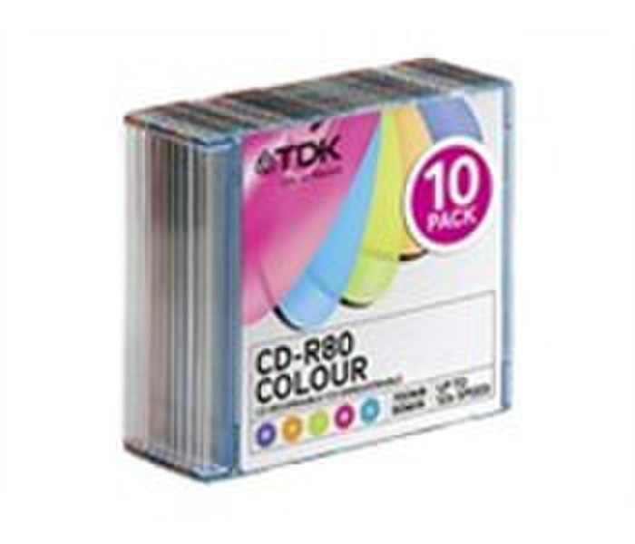 TDK CD-R 80 52x 700MB Color 10x Slim CD-R 700МБ 10шт