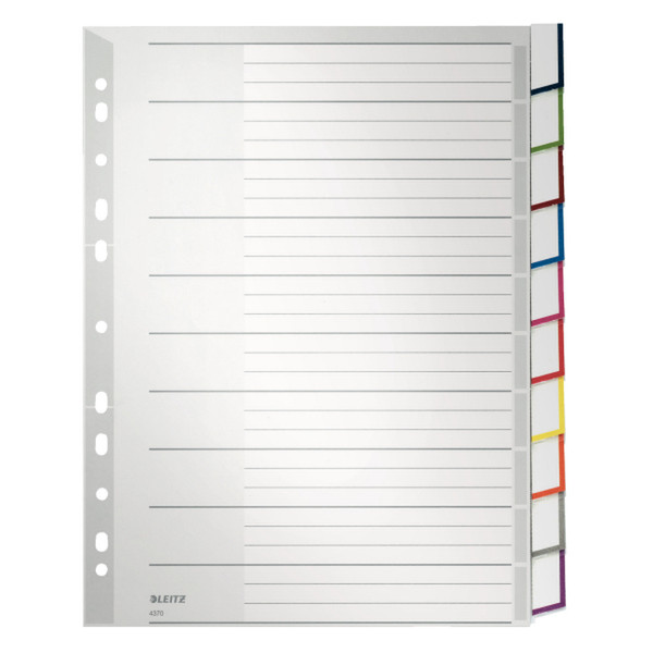 Leitz 43700000 Blank tab index Polypropylene (PP) Grau Tab-Register