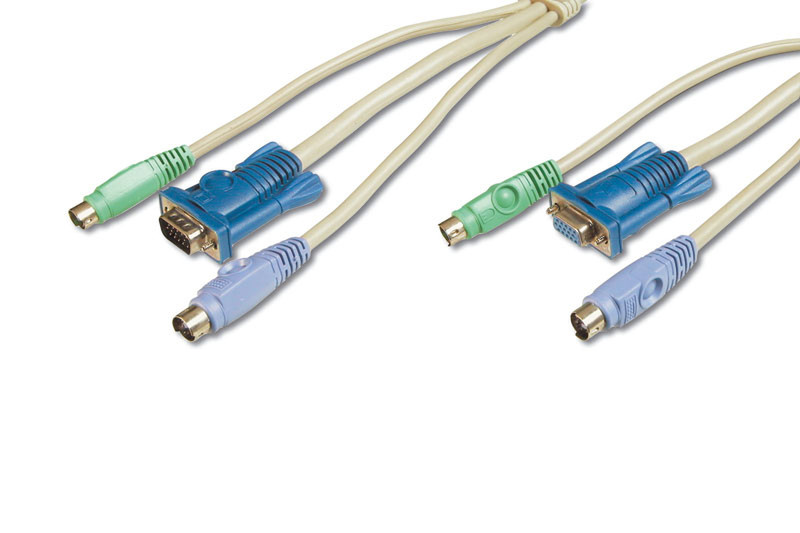 Digitus 5m KVM Cable 5m Beige Tastatur/Video/Maus (KVM)-Kabel
