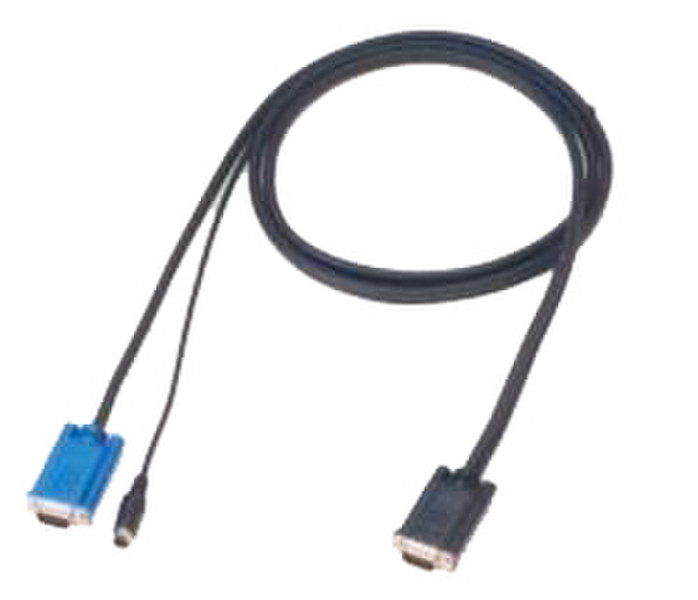 Fujitsu 3.0m VGA - VGA + PS/2 3m Schwarz Tastatur/Video/Maus (KVM)-Kabel
