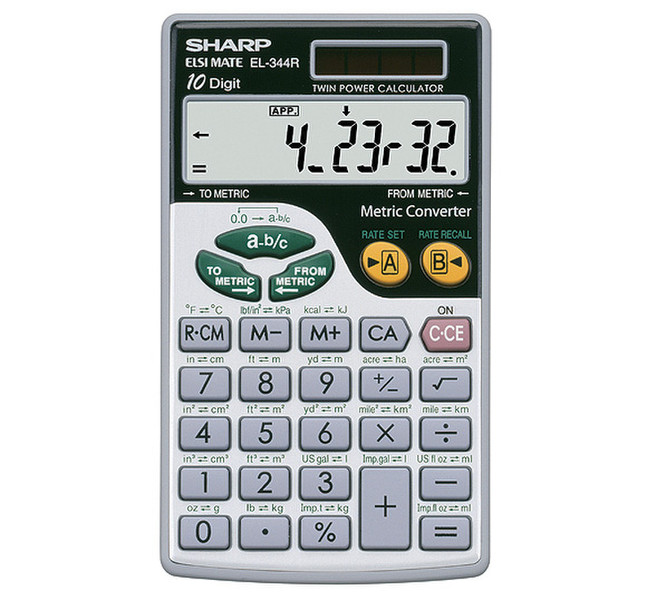 Sharp EL-344R Pocket Scientific calculator Silver