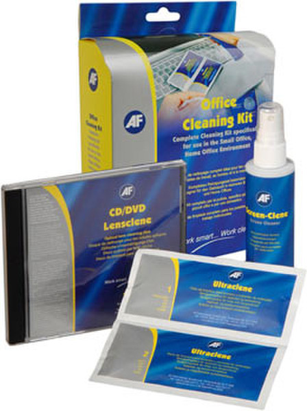 AF Office Cleaning Kit CD's/DVD's Equipment cleansing wet/dry cloths & liquid