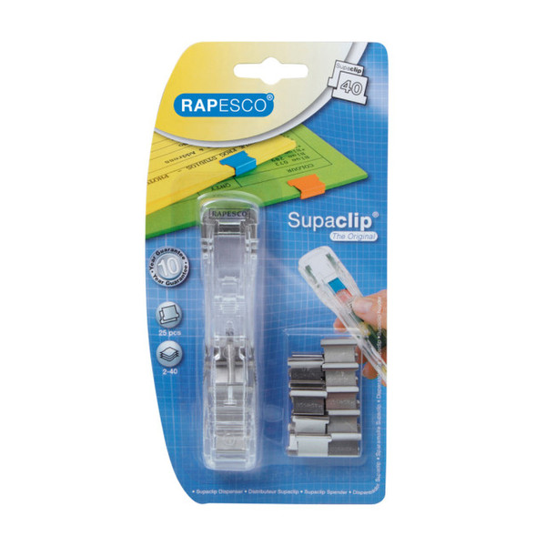 Rapesco Supaclip 40 Transparent paperclip dispencer