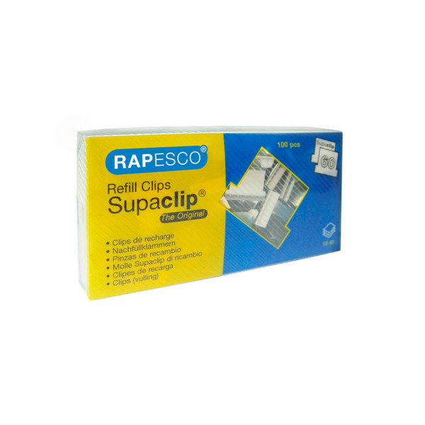 Rapesco Supaclip 60 100шт Нержавеющая сталь прищепка для документов