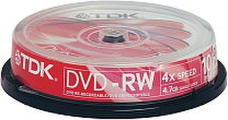 TDK DVD-RW 4x 4.7GB 10x Cakebox 4.7GB DVD-RW 10Stück(e)