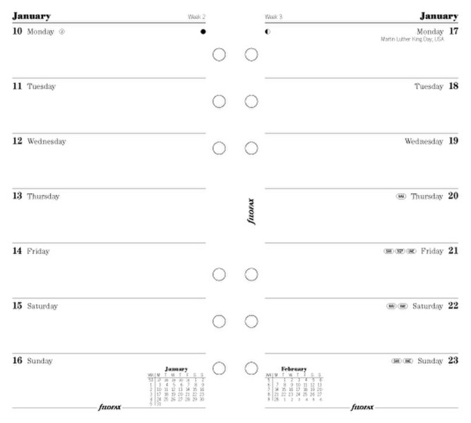 Filofax Week Per Page Diary