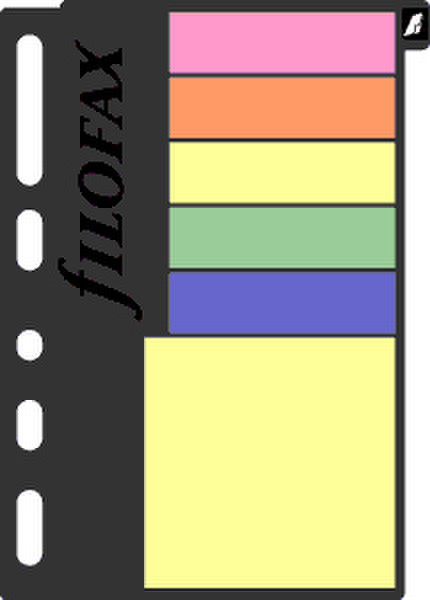 Filofax 210136 Rechteck Schwarz, Mehrfarben selbstklebendes Etikett
