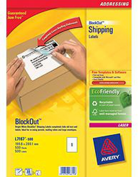 Avery BlockOut Shipping Labels White 500pc(s) self-adhesive label