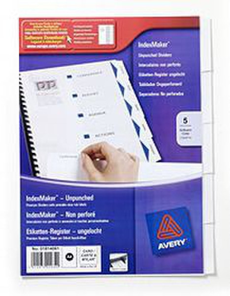 Avery Unpunched IndexMaker Dividers White divider